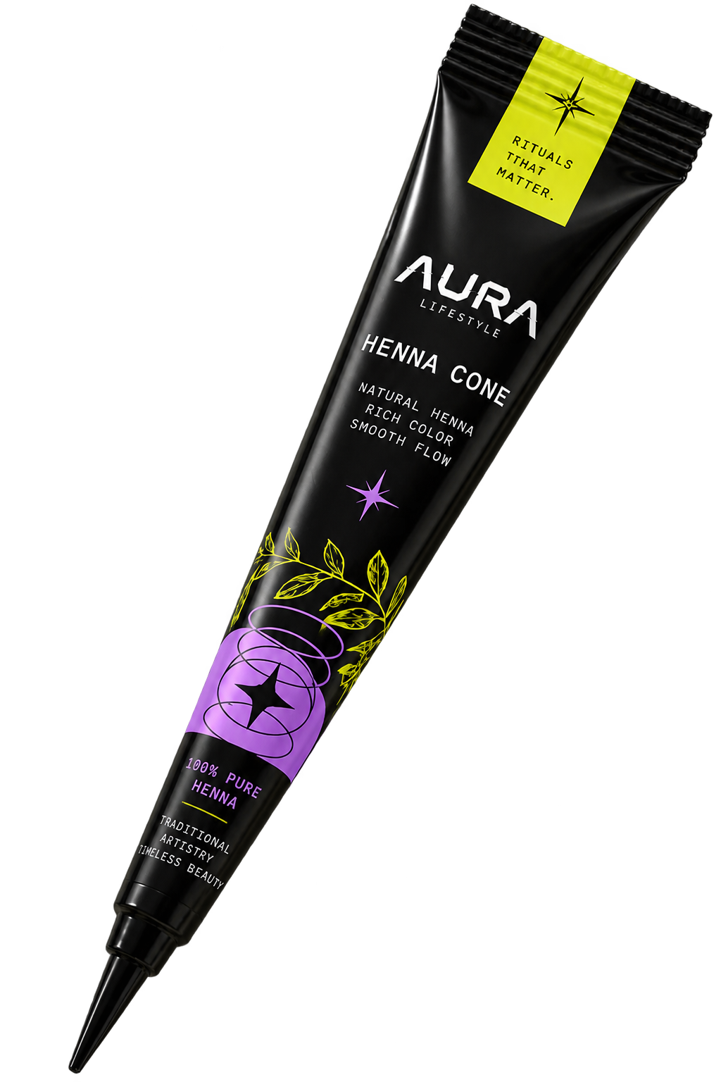 AURA Fresh Organic Henna Cones (Pack of 5)